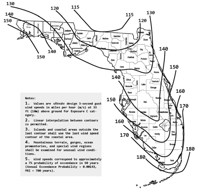 Florida Building Code Wind Speed Map - Cordie Chantalle